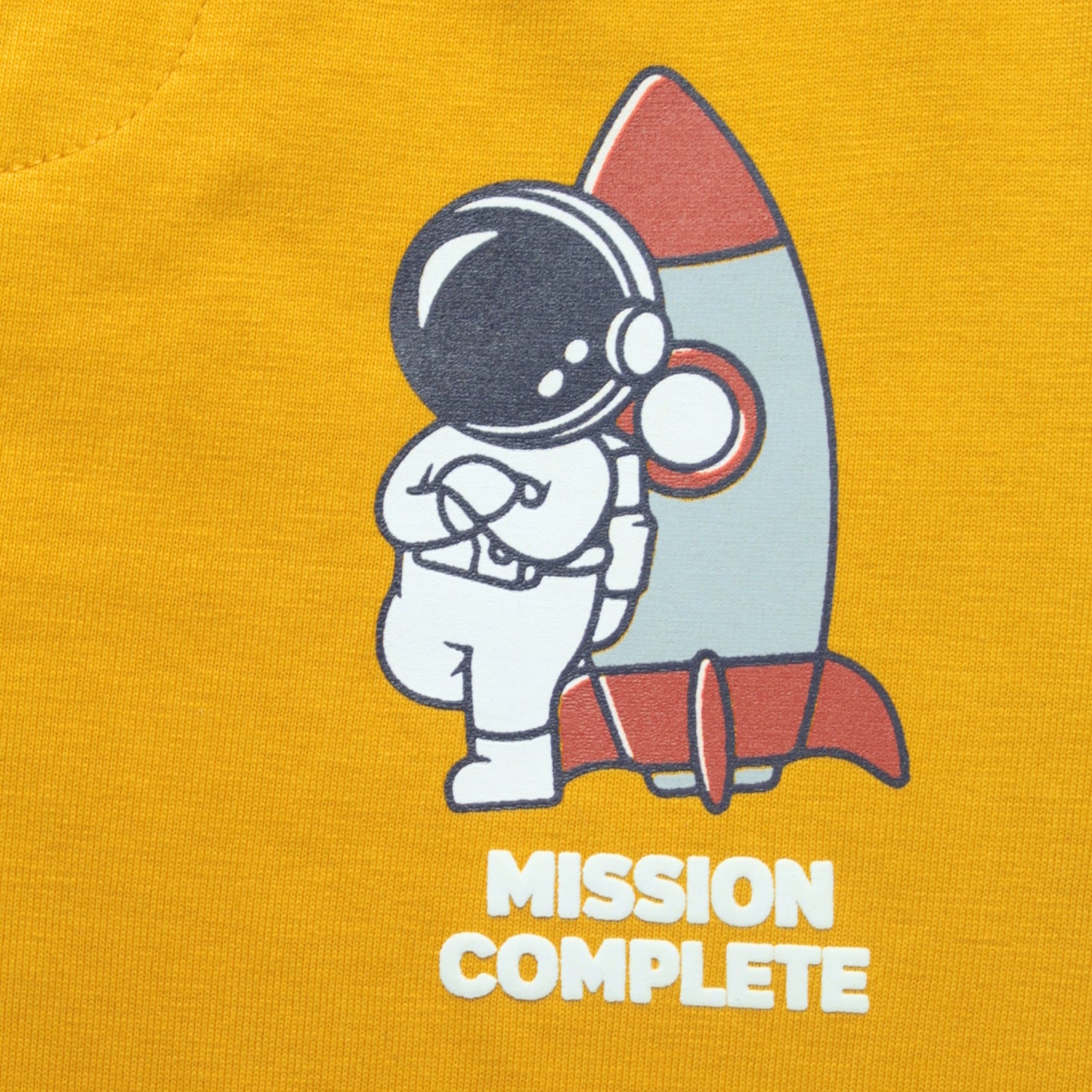 Boys Cotton Joggers with Astronaut Print – Golden | Littleseeds™ Kidswear