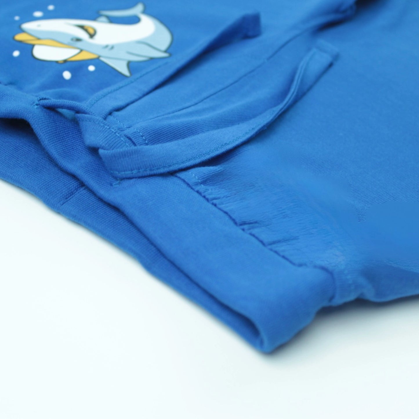 Boys Cotton Joggers with Dino & Shark Print (Set of 2) – Golden, Royal Blue | Littleseeds™ Kidswear