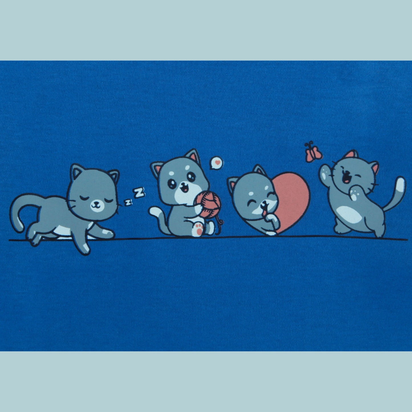 Boys Cotton Half Sleeve T-Shirt with Cat Print – Royal Blue | Littleseeds™ Kidswear