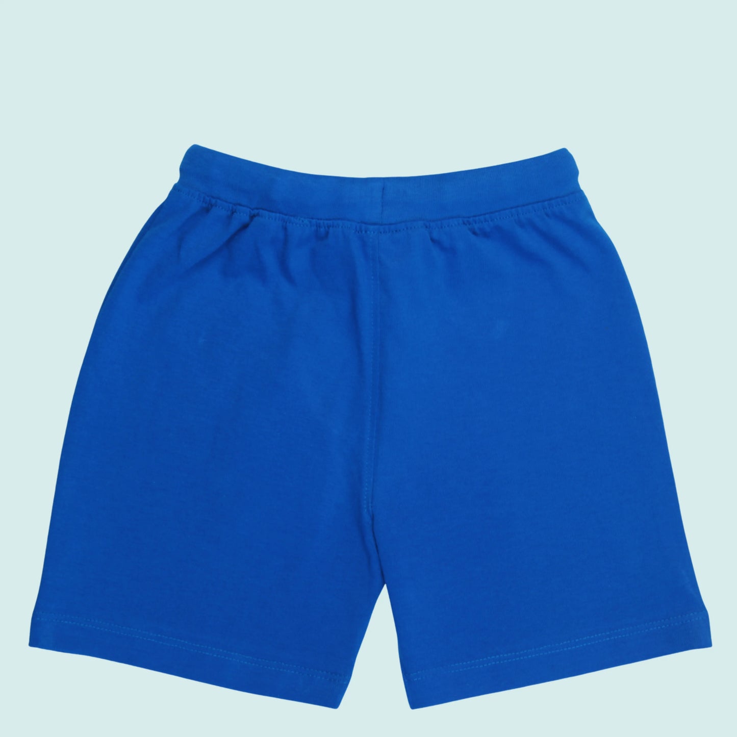 Back view of royal blue cotton infants shorts featuring soft fabric and durable tape detailing from best brands for kidswear – Littleseeds™