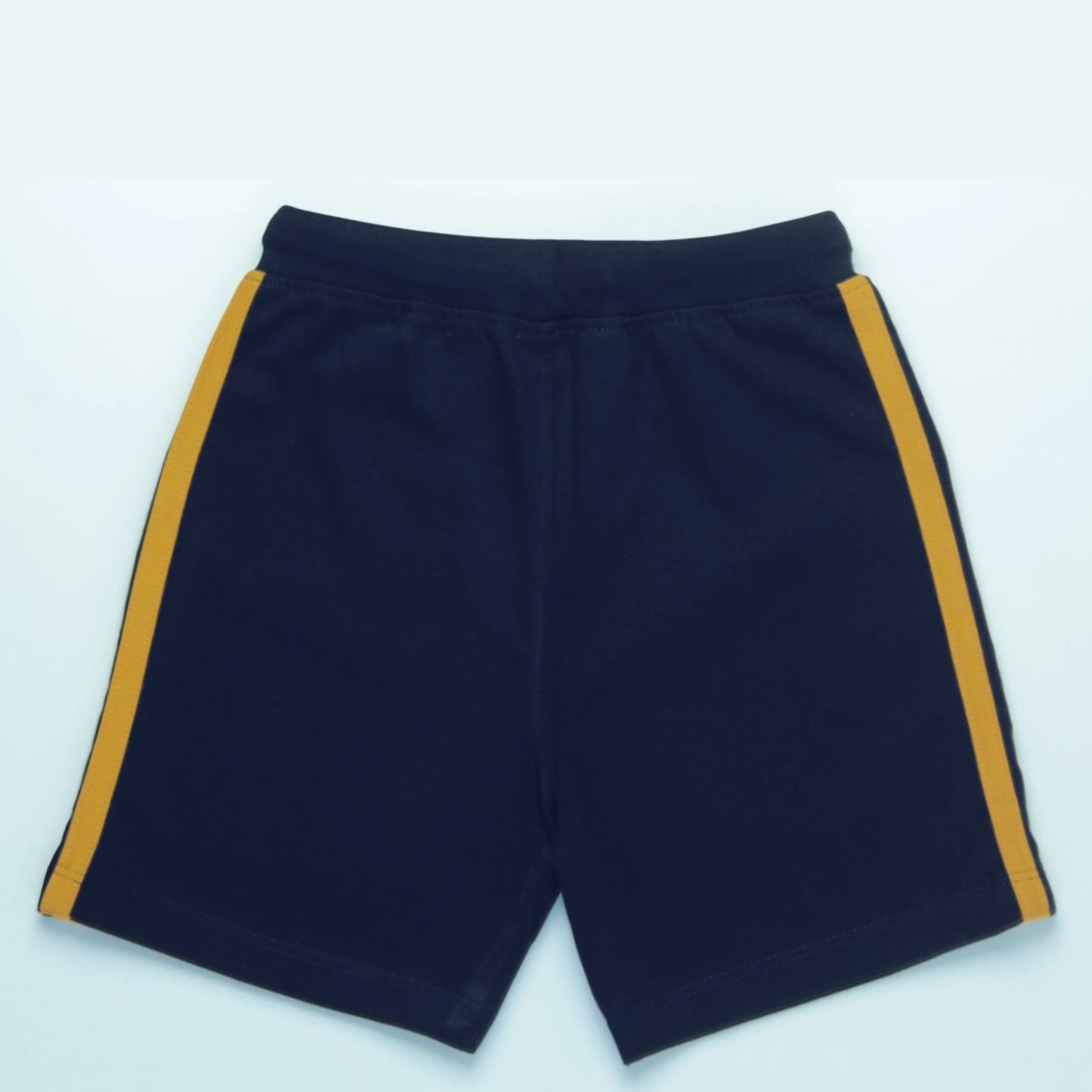 Trendy boys' clothing shorts in navy with side tape detailing, made for comfort and durability – Littleseeds™