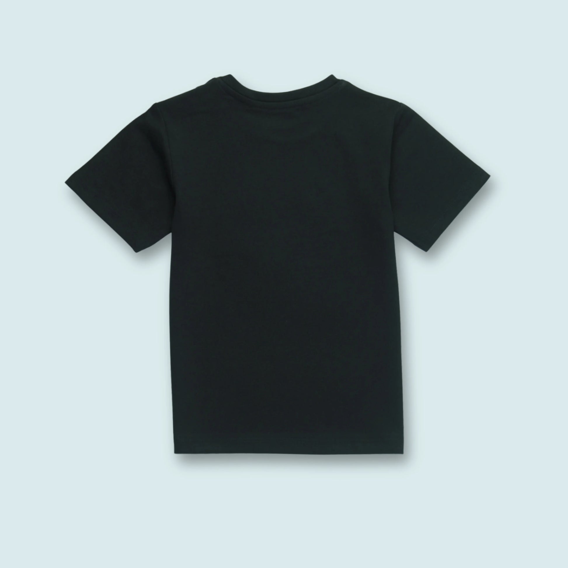 Soft cotton boys T-shirt under 500 with bear print in navy blue – back view showing premium fabric and stitching