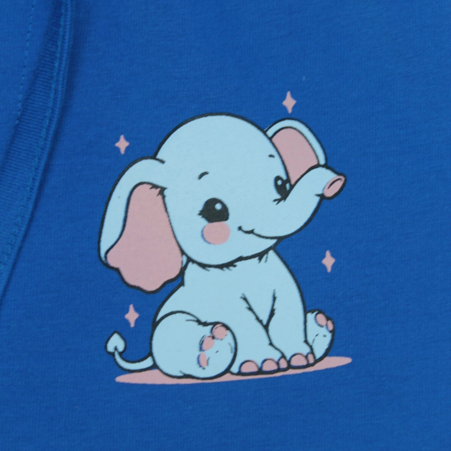 Stylish boys cotton shorts with playful elephant print in royal blue, crafted by trusted kidswear brands – Littleseeds™