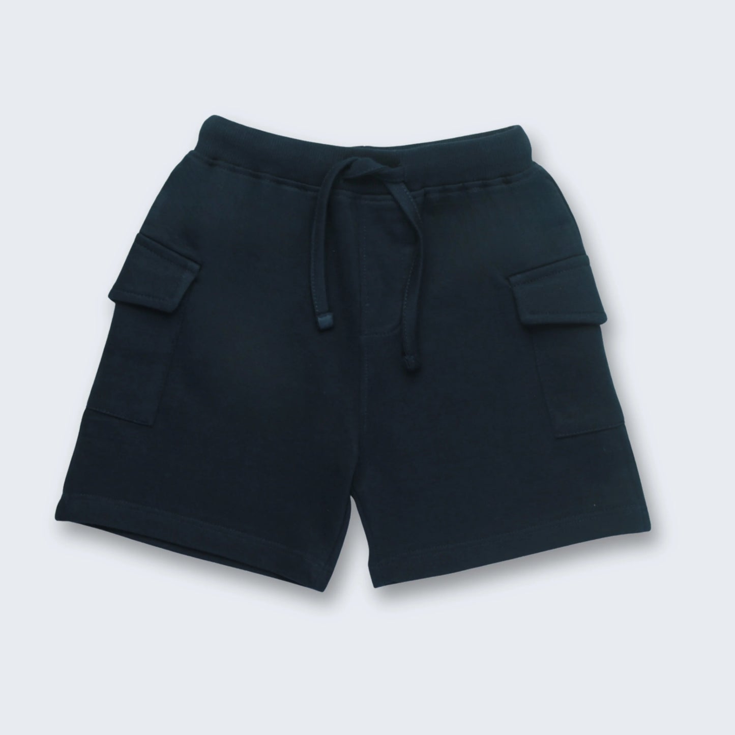 Comfortable navy cotton shorts for boys – soft fabric and elastic waistband from the Littleseeds™ t shirt shorts set