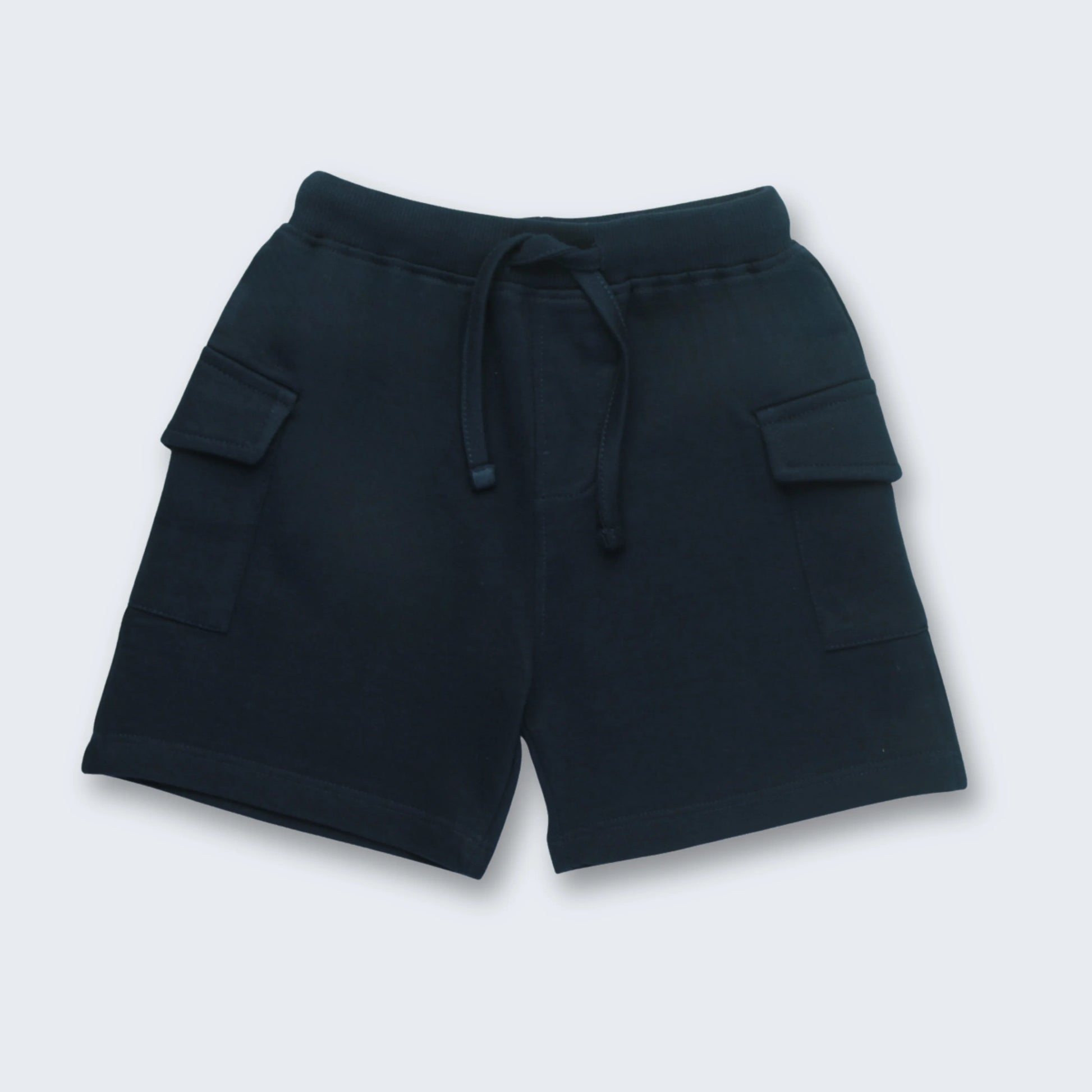 Comfortable navy cotton shorts for boys – soft fabric and elastic waistband from the Littleseeds™ t shirt shorts set