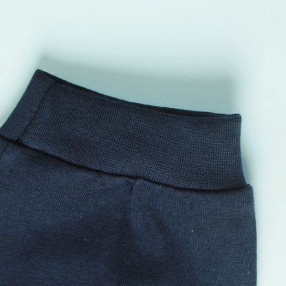 Boys Cotton Joggers with Text Print – Navy Blue | Littleseeds™ Kidswear