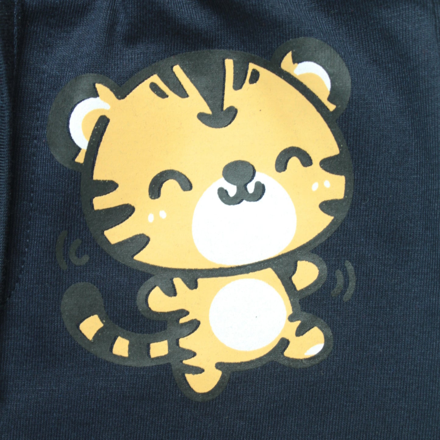 Boys Cotton Joggers with Tiger Print – Navy Blue | Littleseeds™ Kidswear