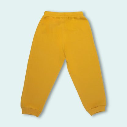 Boys Cotton Joggers with Dino Print – Golden | Littleseeds™ Kidswear