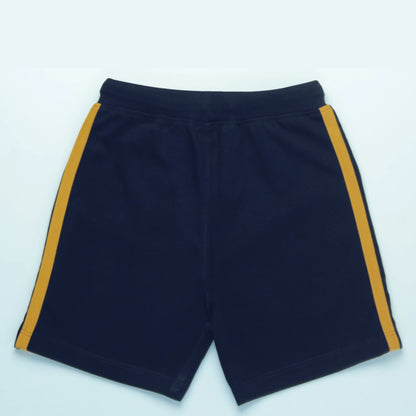 Classic navy boys' clothing shorts with modern tape detailing, crafted from soft and durable cotton – Littleseeds™
