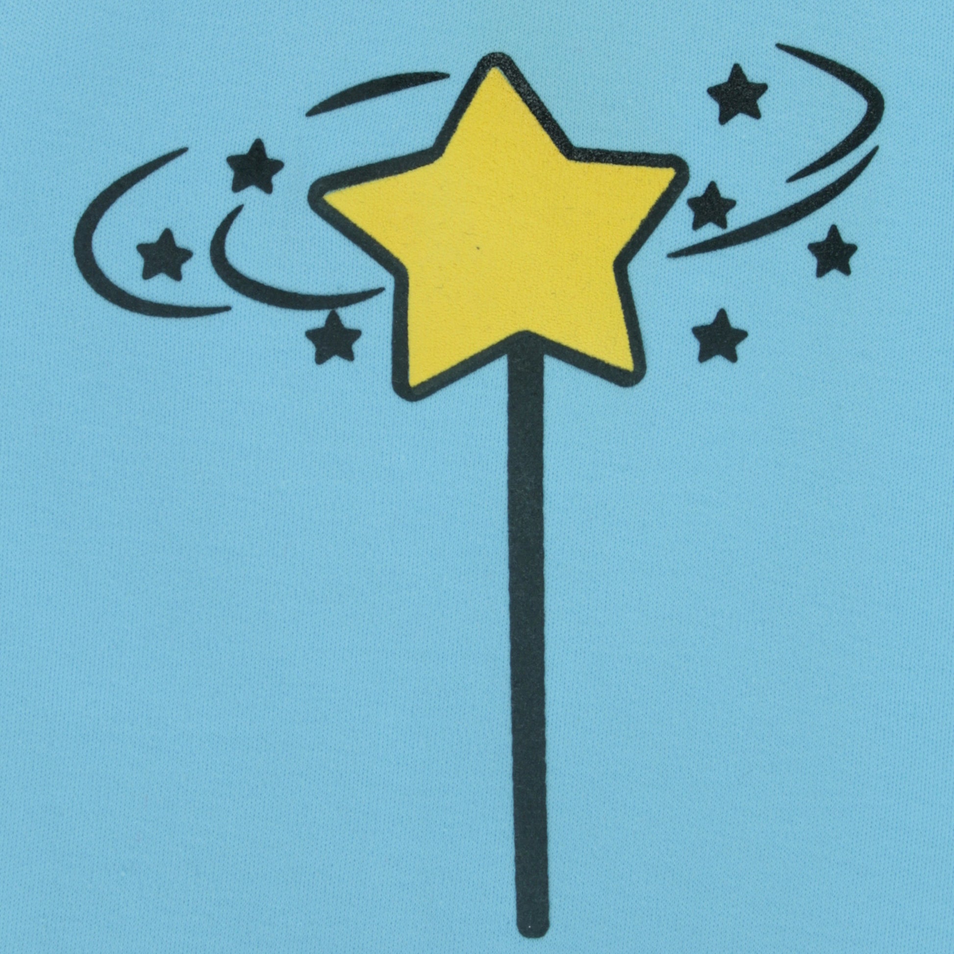 Fabric close-up of light blue cotton jogger pants – lightweight, breathable, and perfect for girls’ nightwear in the latest girlish dresses line.