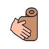 hand touching the soft fabric
