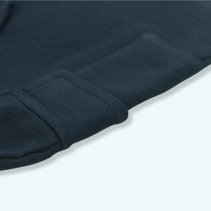 Close-up of navy cotton shorts included in shorts – breathable fabric and quality finish