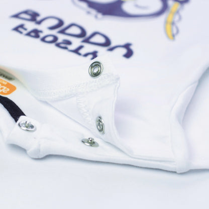 Close-up view of boys cotton t shirt with playful penguin print – lightweight and breathable top from the t shirt shorts set